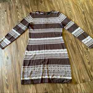 Cynthia Rowley Long-Sleeve Brown Dress size S